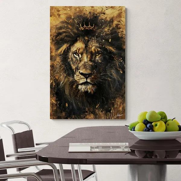 Golden_Crown_Lion_Framed_Art_Premium_Canvas_Painting_For_Home_And_Offices
