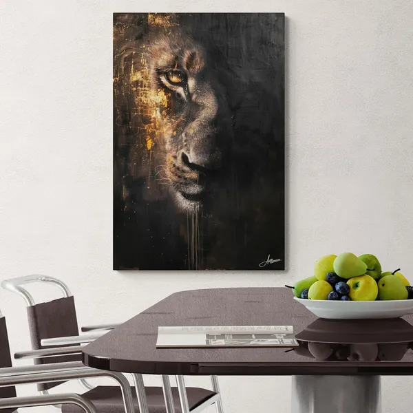Shadow_Gaze_Lion_Framed_Art_Premium_Canvas_Painting_For_Home_And_Offices