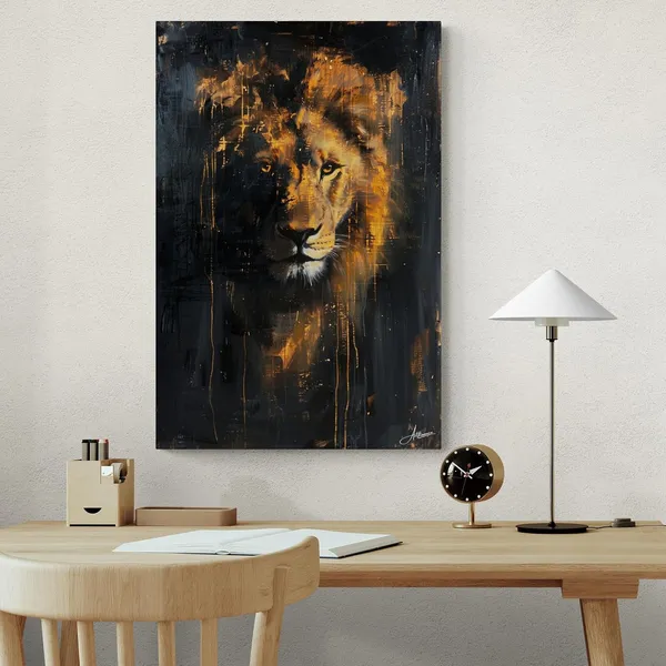 Midnight_Flame_Lion_Framed_Art_Premium_Canvas_Painting_For_Home_And_Offices