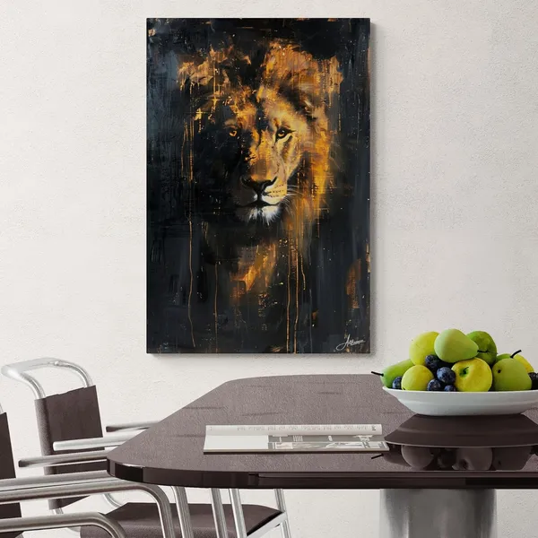Midnight_Flame_Lion_Framed_Art_Premium_Canvas_Painting_For_Home_And_Offices