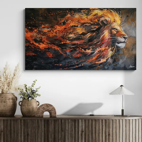 Powerful_Lion_Framed_Art_Premium_Artistic_Canvas_Painting_For_Home_And_Offices
