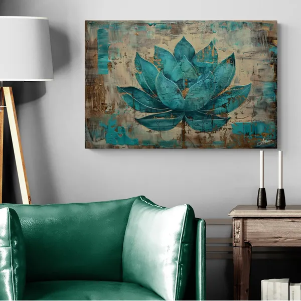 Blue_Lotus_Floral_Art_Hanging_Canvas_Painting_For_Home_And_Offices