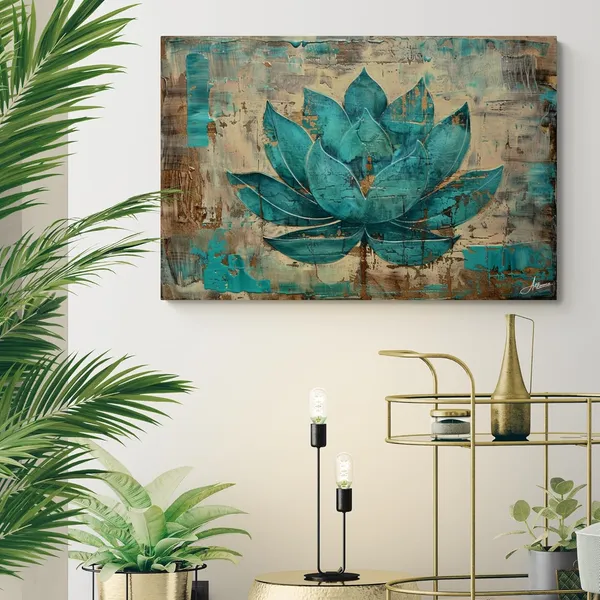 Blue_Lotus_Floral_Art_Hanging_Canvas_Painting_For_Home_And_Offices