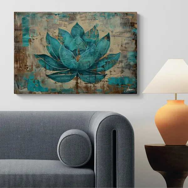 Blue_Lotus_Floral_Art_Hanging_Canvas_Painting_For_Home_And_Offices