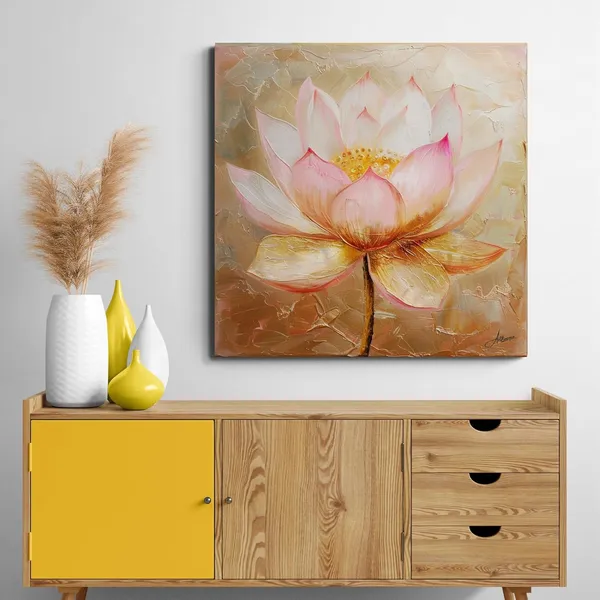 Luxury_Pink_Golden_Lotus_Framed_Art_Canvas_Painting_For_Home_And_Offices