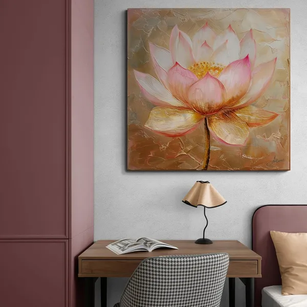 Luxury_Pink_Golden_Lotus_Framed_Art_Canvas_Painting_For_Home_And_Offices