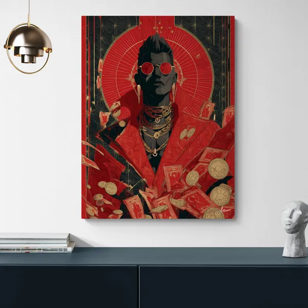 Red_Power_Abstract_Leader_Framed_Art_Canvas_Painting_For_Home_And_Offices