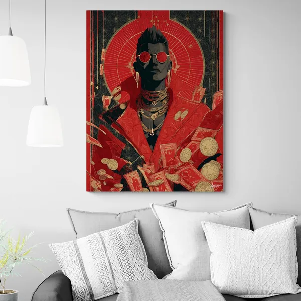 Red_Power_Abstract_Leader_Framed_Art_Canvas_Painting_For_Home_And_Offices
