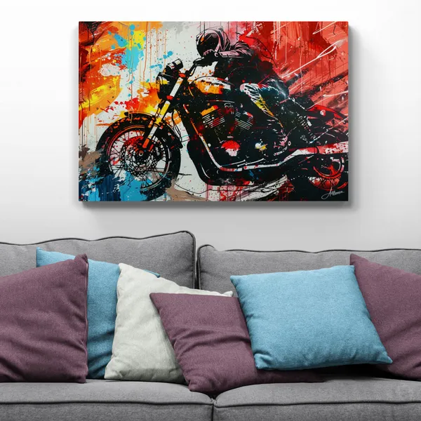 Urban_Motion_Motorcycle_Framed_Art_Premium_Canvas_Painting_For_Home_And_Offices