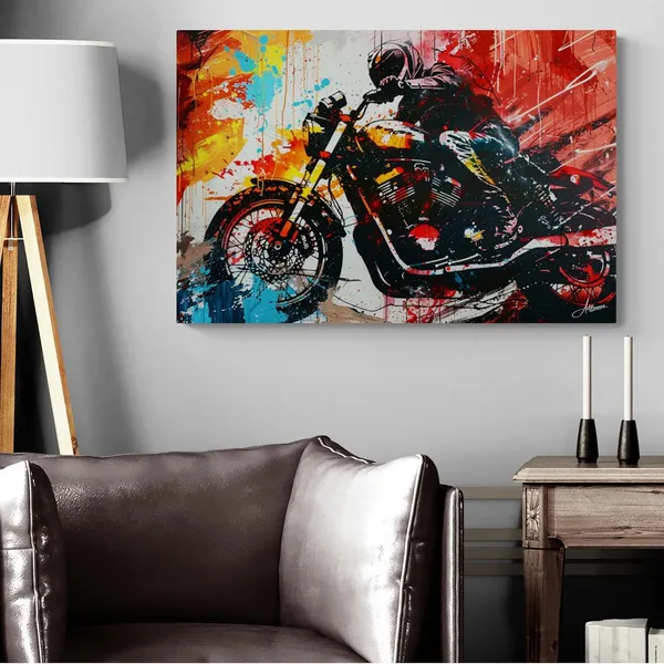 Urban_Motion_Motorcycle_Framed_Art_Premium_Canvas_Painting_For_Home_And_Offices