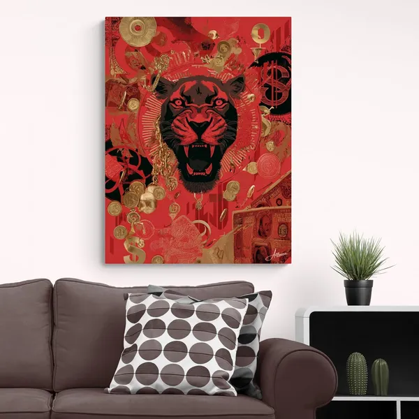 Fierce_Panther_Power_Framed_Art_Premium_Canvas_Painting_For_Home_And_Offices