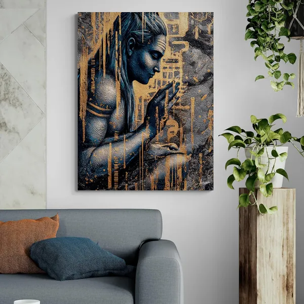 Shiva_Prayer_Blue_Gold_Spiritual_Shivji_Framed_Canvas_Painting_For_Home_And_Offices