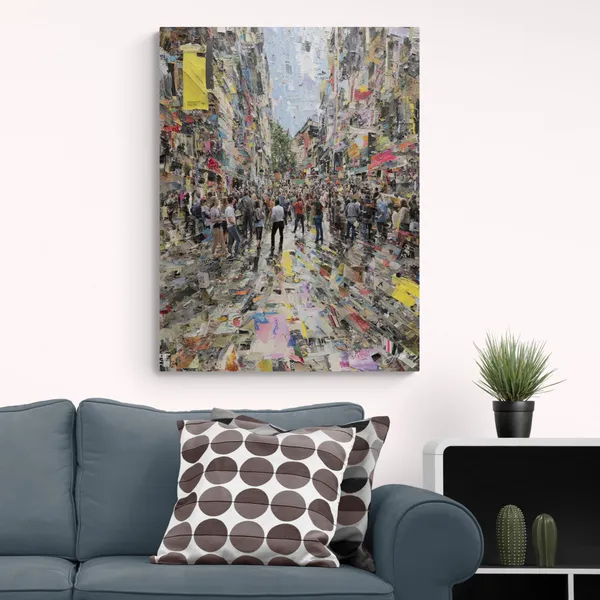 Abstract_Urban_Street_View_Framed_Art_Canvas_Painting_For_Home_And_Offices