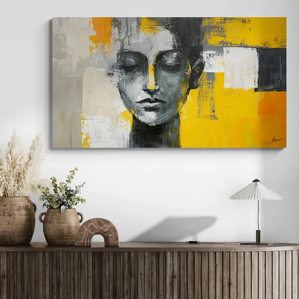 Abstract_Woman_Face_Framed_Art_Modern_Canvas_Painting_For_Home_And_Offices