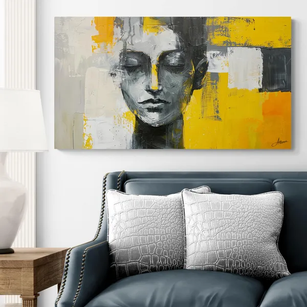 Abstract_Woman_Face_Framed_Art_Modern_Canvas_Painting_For_Home_And_Offices