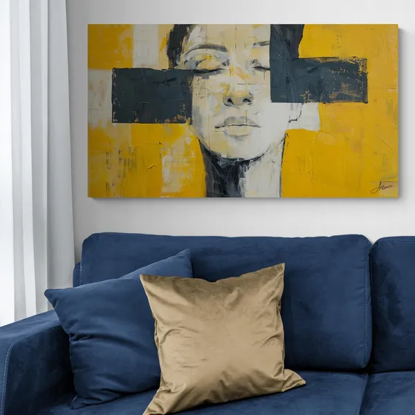 Luxury_Abstract_Woman_Portrait_Framed_Art_Canvas_Painting_For_Home_And_Offices