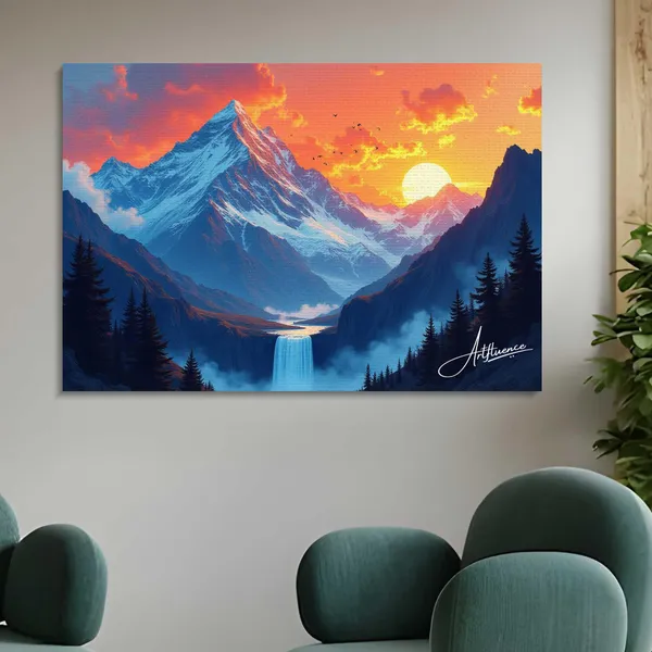 Mountain_Waterfall_Nature_380_Gsm_Fade_Resistant_Canvas_Painting_For_Home_And_Offices