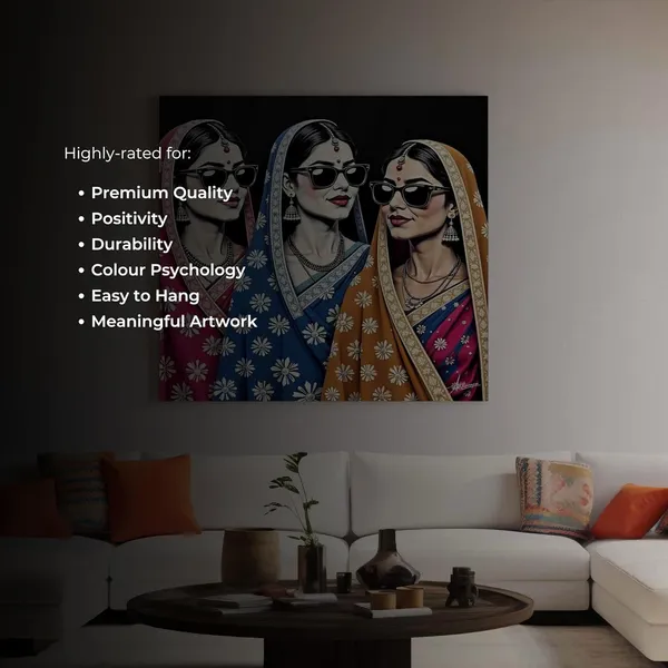 Woman_Traditional_Vibrant_Indian_Art_Canvas_Painting_For_Home_And_Offices