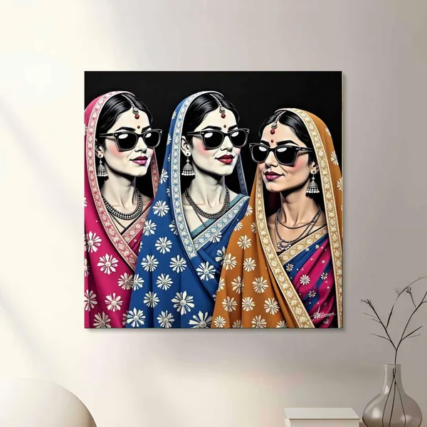 Woman_Traditional_Vibrant_Indian_Art_Canvas_Painting_For_Home_And_Offices