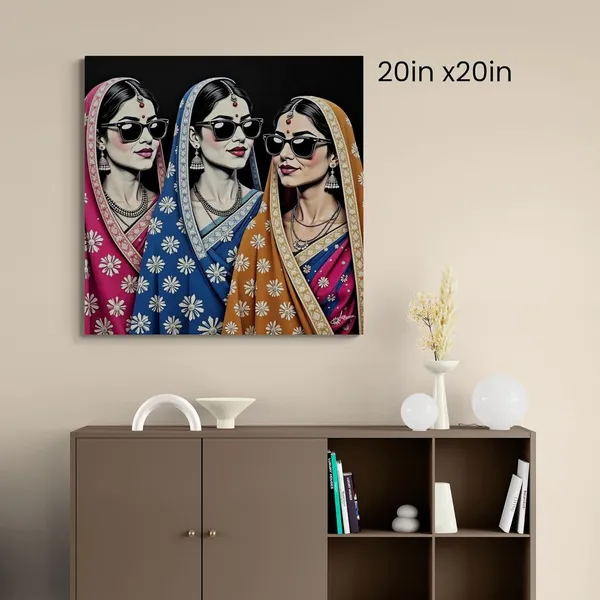 Woman_Traditional_Vibrant_Indian_Art_Canvas_Painting_For_Home_And_Offices