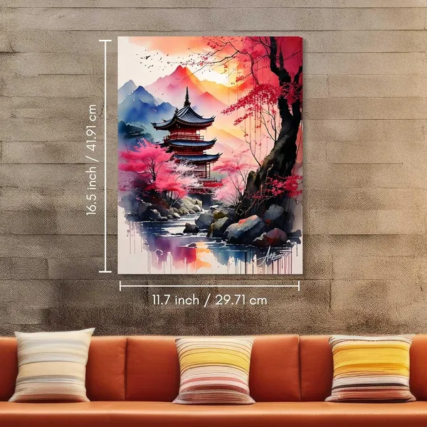 Oriental_Art_Japanese_Landscape_Cherry_Blossom_Canvas_Painting_For_Home_And_Offices