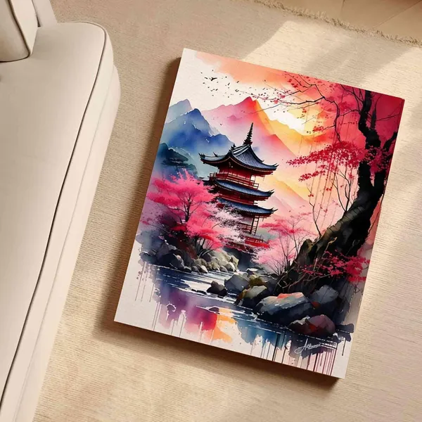 Oriental_Art_Japanese_Landscape_Cherry_Blossom_Canvas_Painting_For_Home_And_Offices