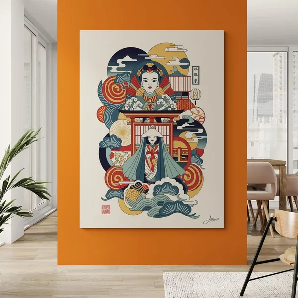 Japanese_Asian_Style_Woman_Vastu_Vibrant_Canvas_Painting_For_Home_And_Offices
