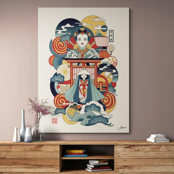 Japanese_Asian_Style_Woman_Vastu_Vibrant_Canvas_Painting_For_Home_And_Offices