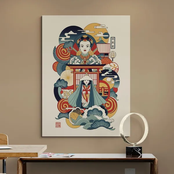 Japanese_Asian_Style_Woman_Vastu_Vibrant_Canvas_Painting_For_Home_And_Offices