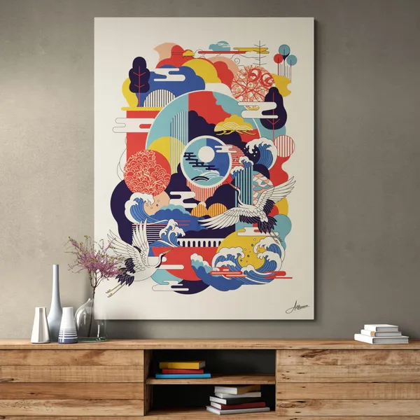 Japanese_Style_Vastu_Vibrant_Abstract_Canvas_Painting_For_Home_And_Offices