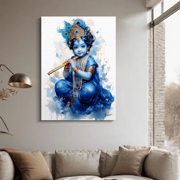 Krishna_Playing_Flute_Basuri_Religious_Hindu_Canvas_Painting_For_Home_And_Offices