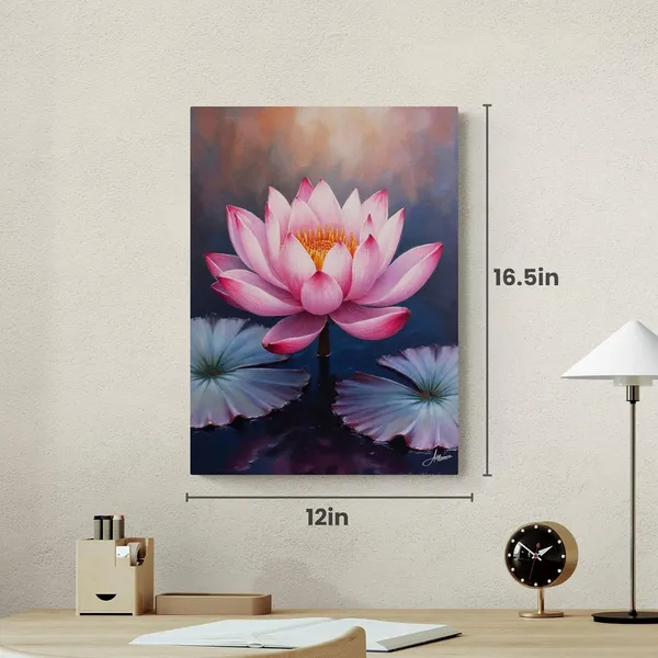 Lotus_Vastu_Bright_Pink_Floral_Paintings_Canvas_Painting_For_Home_And_Offices