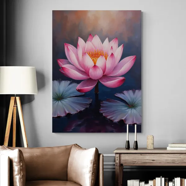 Lotus_Vastu_Bright_Pink_Floral_Paintings_Canvas_Painting_For_Home_And_Offices
