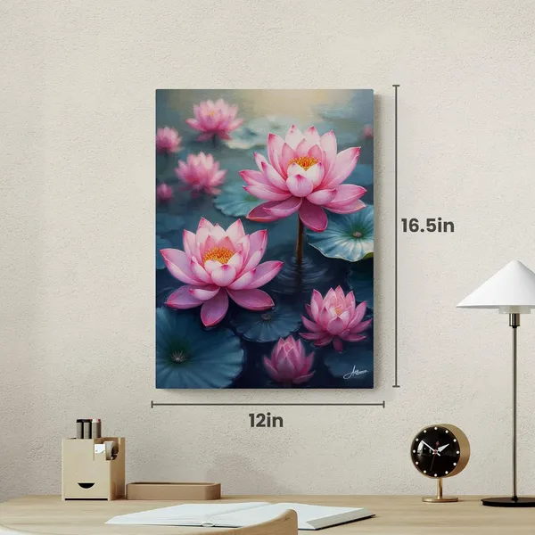 Lotus_Bright_Flowers_Vastu_Decor_Item_Canvas_Painting_For_Home_And_Offices