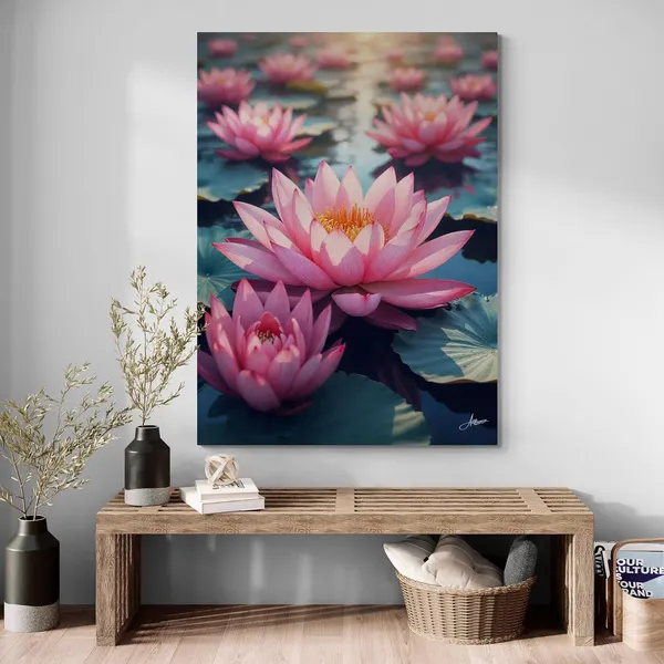 Lotus_Vastu_Pink_Kamal_Phool_Decor_Canvas_Painting_For_Home_And_Offices