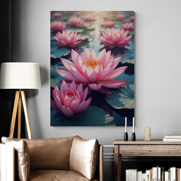 Lotus_Vastu_Pink_Kamal_Phool_Decor_Canvas_Painting_For_Home_And_Offices