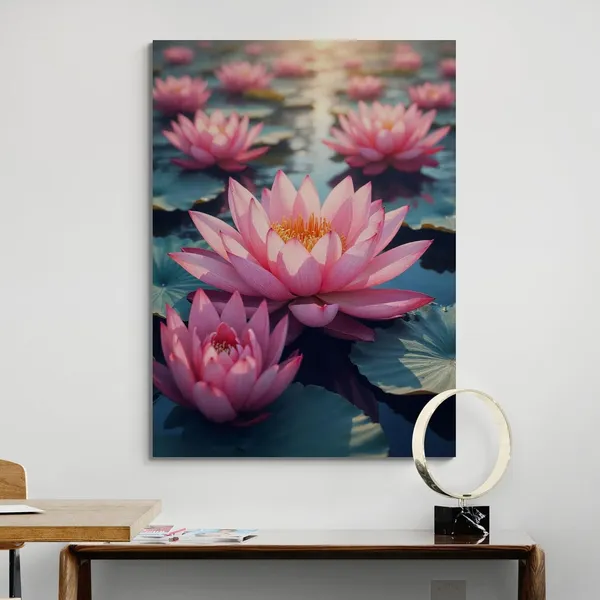 Lotus_Vastu_Pink_Kamal_Phool_Decor_Canvas_Painting_For_Home_And_Offices