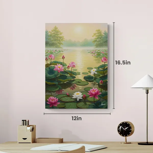 Lotus_Flowers_Vastu_Decor_Item_Floral_Canvas_Painting_For_Home_And_Offices