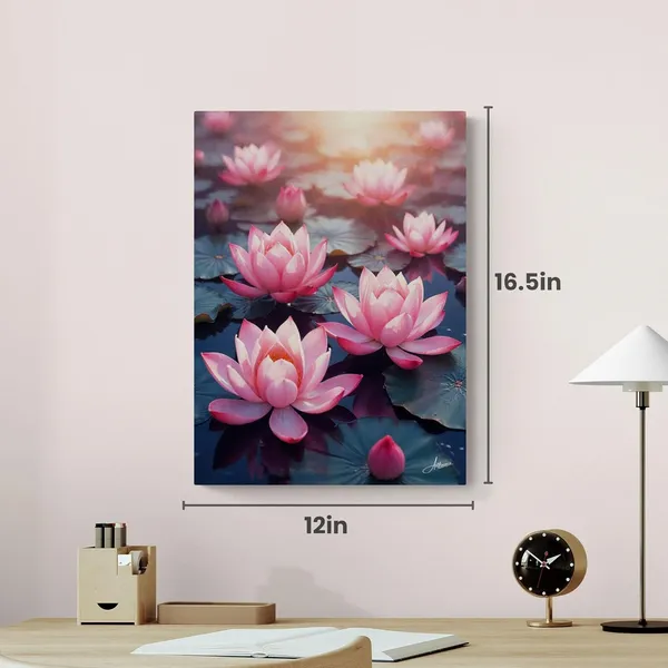 Lotus_Flowers_Vastu_Bright_Shabby_Chic_Canvas_Painting_For_Home_And_Offices
