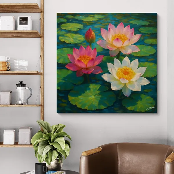 Lotus_Vastu_Bright_Shabby_Chic_Decor_Canvas_Painting_For_Home_And_Offices