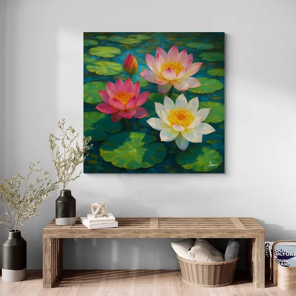 Lotus_Vastu_Bright_Shabby_Chic_Decor_Canvas_Painting_For_Home_And_Offices