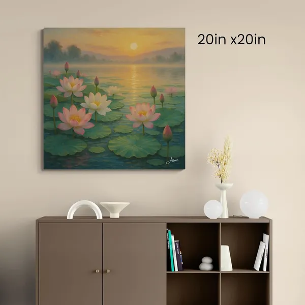 Lotus_Vastu_Bright_Shabby_Chic_Sunset_Canvas_Painting_For_Home_And_Offices
