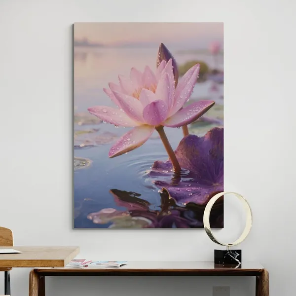 Lotus_Vastu_Bright_Shabby_Chic_Dew_Canvas_Painting_For_Home_And_Offices