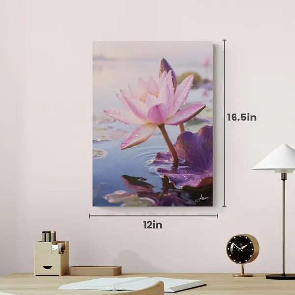 Lotus_Vastu_Bright_Shabby_Chic_Dew_Canvas_Painting_For_Home_And_Offices
