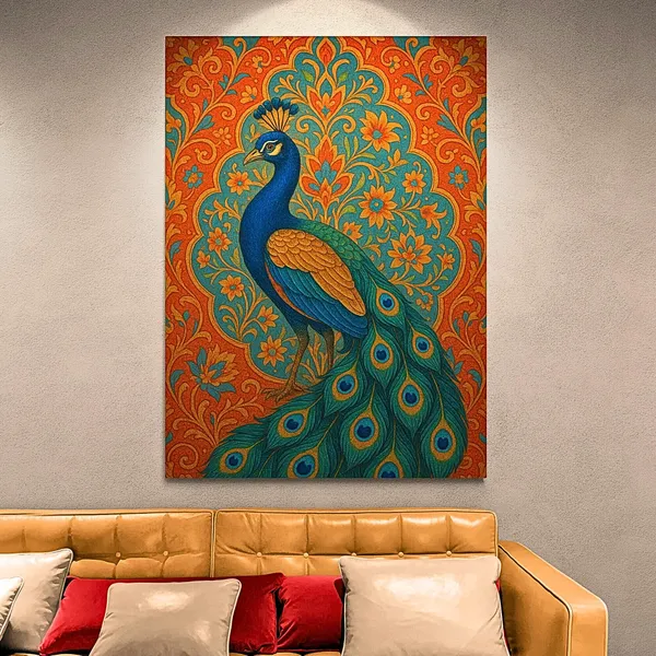 Madhubani_Peacock_Vastu_Frame_National_Bird_Canvas_Painting_For_Home_And_Offices