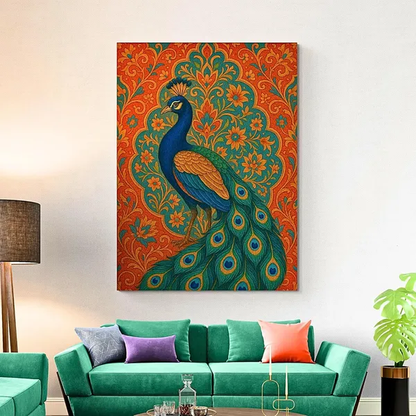 Madhubani_Peacock_Vastu_Frame_National_Bird_Canvas_Painting_For_Home_And_Offices