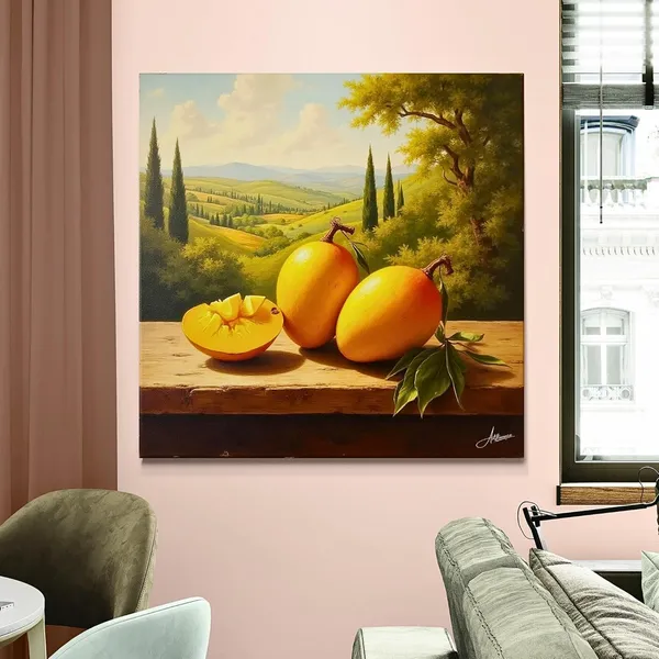 Fruit_Paintings_Mangoes_Framhouse_Nature_Canvas_Painting_For_Home_And_Offices