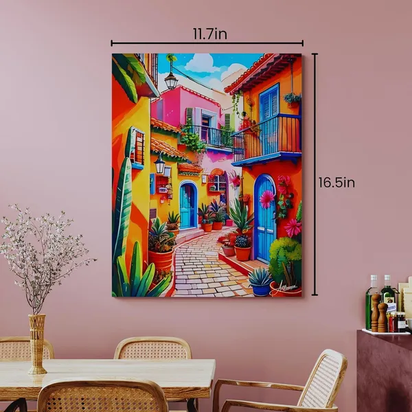 Europe_Mediterranean_Aesthetic_Street_Hallway_Decor_Canvas_Painting_For_Home_And_Offices