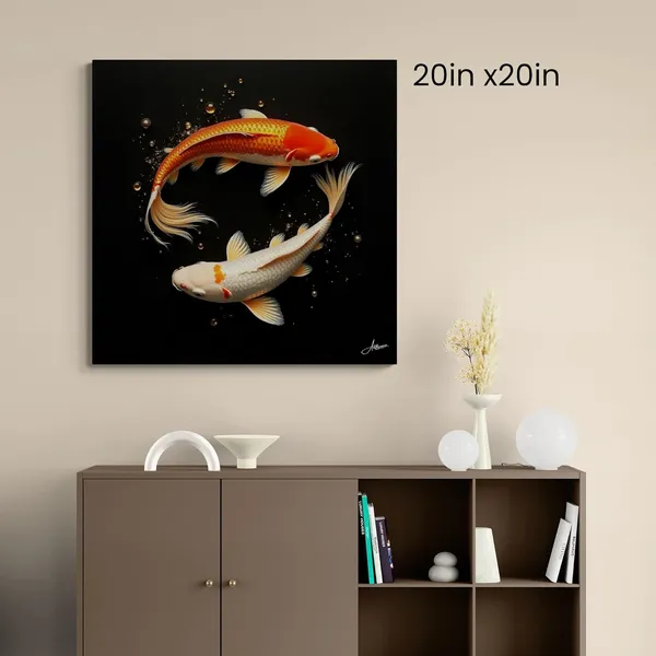 Minimal_Vastu_Fish_Square_Premium_Decor_Canvas_Painting_For_Home_And_Offices