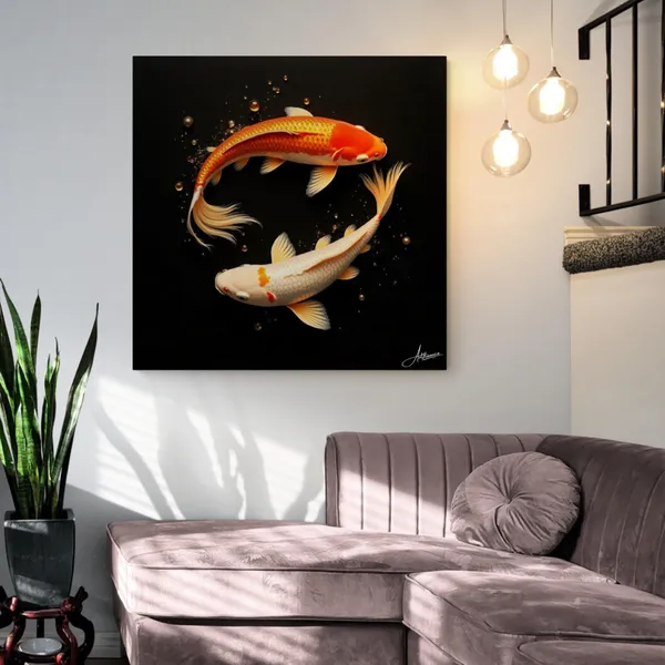 Minimal_Vastu_Fish_Square_Premium_Decor_Canvas_Painting_For_Home_And_Offices
